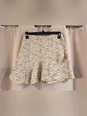 NWT Potter’s Pot Beige Polka Dot Mini Skirt - Flirty Ruffle Hem